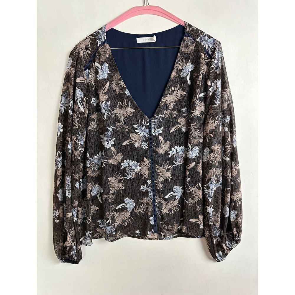 Lush Women's Top Blouse Large Floral